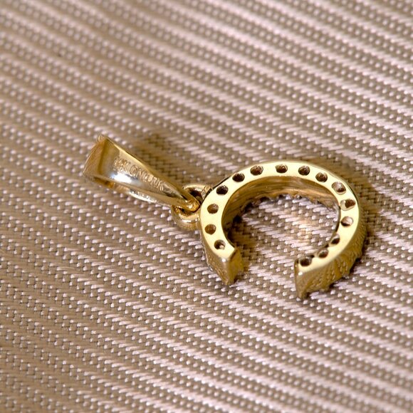 Natural Ethically Sourced Real Earth Diamond Gold Initial C Pendant Stamped 10K - Picture 4 of 6